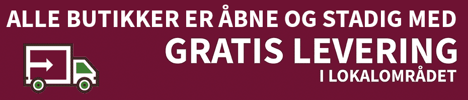 Alle butikker er åbne og der er stadig gratis levering i lokalområdet.